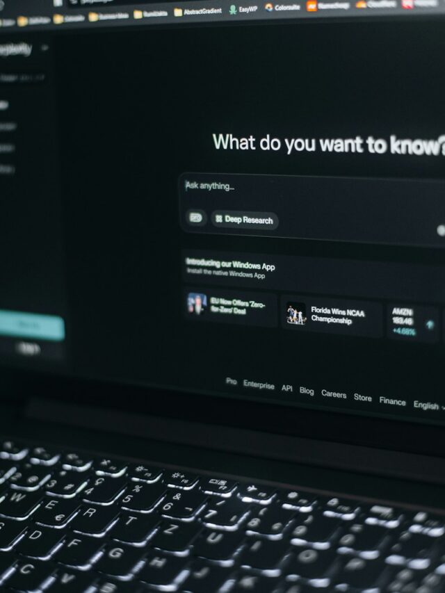 Laptop screen showing a search bar.
